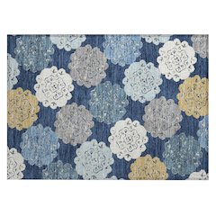 Machine Washable Indoor/Outdoor Chantille ACN2353 Blue 1'8" x 2'6" Rug