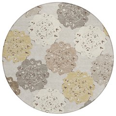 Machine Washable Indoor/Outdoor Chantille ACN2353 Ivory 8' x 8' Round Rug