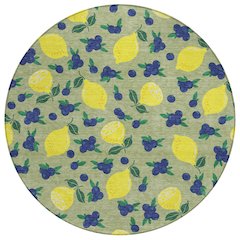 Machine Washable Indoor/Outdoor Chantille ACN2354 Green 8' x 8' Round Rug