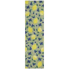 Machine Washable Indoor/Outdoor Chantille ACN2354 Green 2'3" x 7'6" Runner Rug