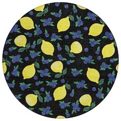 Machine Washable Indoor/Outdoor Chantille ACN2354 Black 8' x 8' Round Rug