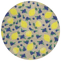 Machine Washable Indoor/Outdoor Chantille ACN2354 Ivory 8' x 8' Round Rug