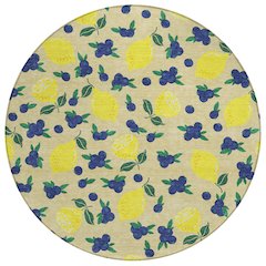 Machine Washable Indoor/Outdoor Chantille ACN2354 Gold 8' x 8' Round Rug