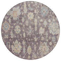 Machine Washable Indoor/Outdoor Chantille ACN2355 Purple 8' x 8' Round Rug