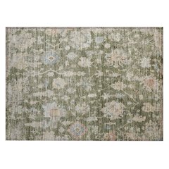Machine Washable Indoor/Outdoor Chantille ACN2355 Green 1'8" x 2'6" Rug