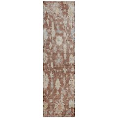 Machine Washable Indoor/Outdoor Chantille ACN2355 Orange 2'3" x 7'6" Runner Rug