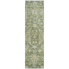 Machine Washable Indoor/Outdoor Chantille ACN2356 Green 2'3" x 7'6" Runner Rug