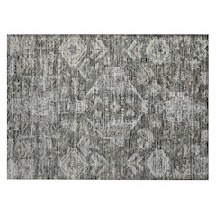 Machine Washable Indoor/Outdoor Chantille ACN2356 Gray 1'8" x 2'6" Rug