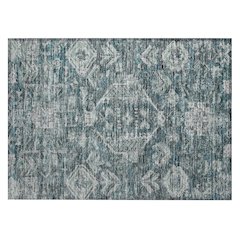 Machine Washable Indoor/Outdoor Chantille ACN2356 Teal 1'8" x 2'6" Rug