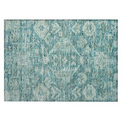 Machine Washable Indoor/Outdoor Chantille ACN2356 Teal 1'8" x 2'6" Rug