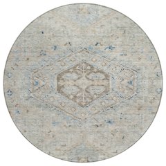 Machine Washable Indoor/Outdoor Chantille ACN2357 Ivory 8' x 8' Round Rug