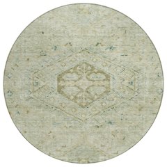 Machine Washable Indoor/Outdoor Chantille ACN2357 Green 8' x 8' Round Rug