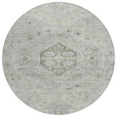 Machine Washable Indoor/Outdoor Chantille ACN2357 Brown 8' x 8' Round Rug