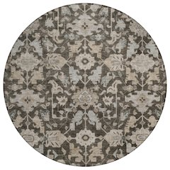 Machine Washable Indoor/Outdoor Chantille ACN2358 Brown 8' x 8' Round Rug