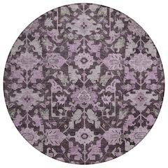 Machine Washable Indoor/Outdoor Chantille ACN2358 Purple 8' x 8' Round Rug