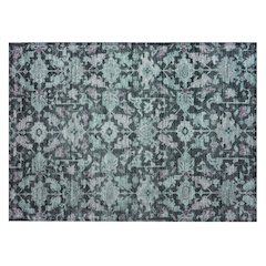 Machine Washable Indoor/Outdoor Chantille ACN2358 Teal 1'8" x 2'6" Rug