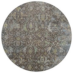 Machine Washable Indoor/Outdoor Chantille ACN2359 Brown 8' x 8' Round Rug