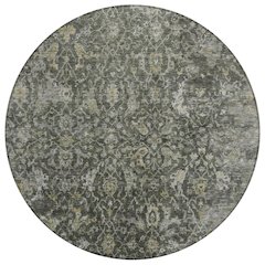 Machine Washable Indoor/Outdoor Chantille ACN2359 Gray 8' x 8' Round Rug