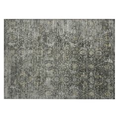 Machine Washable Indoor/Outdoor Chantille ACN2359 Gray 1'8" x 2'6" Rug