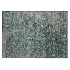 Machine Washable Indoor/Outdoor Chantille ACN2359 Teal 1'8" x 2'6" Rug
