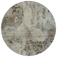 Machine Washable Indoor/Outdoor Chantille ACN2360 Brown 8' x 8' Round Rug