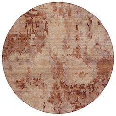 Machine Washable Indoor/Outdoor Chantille ACN2360 Orange 8' x 8' Round Rug