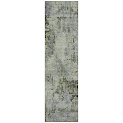 Machine Washable Indoor/Outdoor Chantille ACN2360 Green 2'3" x 7'6" Runner Rug