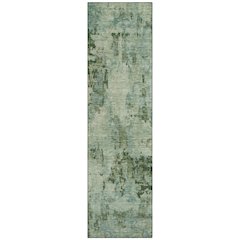 Machine Washable Indoor/Outdoor Chantille ACN2360 Green 2'3" x 7'6" Runner Rug