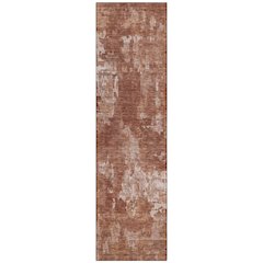 Machine Washable Indoor/Outdoor Chantille ACN2361 Orange 2'3" x 7'6" Runner Rug