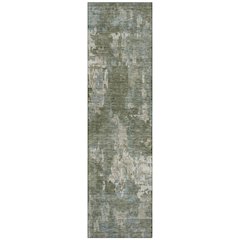 Machine Washable Indoor/Outdoor Chantille ACN2361 Green 2'3" x 7'6" Runner Rug