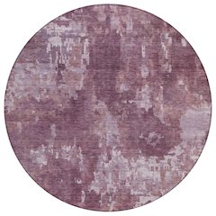 Machine Washable Indoor/Outdoor Chantille ACN2361 Red 8' x 8' Round Rug