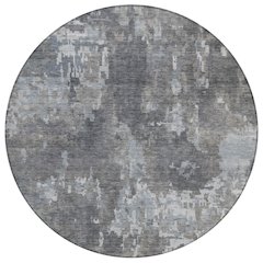 Machine Washable Indoor/Outdoor Chantille ACN2361 Brown 8' x 8' Round Rug