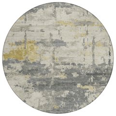 Machine Washable Indoor/Outdoor Chantille ACN2362 Gray 8' x 8' Round Rug