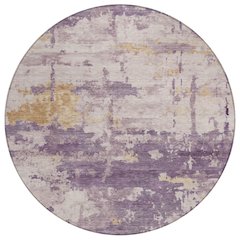Machine Washable Indoor/Outdoor Chantille ACN2362 Purple 8' x 8' Round Rug