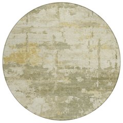 Machine Washable Indoor/Outdoor Chantille ACN2362 Green 8' x 8' Round Rug