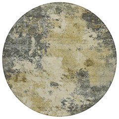Machine Washable Indoor/Outdoor Chantille ACN2363 Gray 8' x 8' Round Rug
