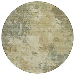 Machine Washable Indoor/Outdoor Chantille ACN2363 Gold 8' x 8' Round Rug