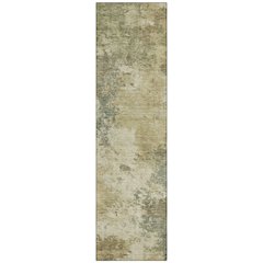Machine Washable Indoor/Outdoor Chantille ACN2363 Gold 2'3" x 7'6" Runner Rug