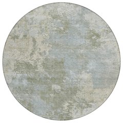 Machine Washable Indoor/Outdoor Chantille ACN2364 Green 8' x 8' Round Rug