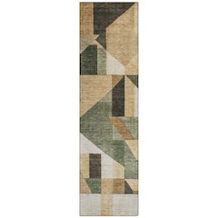Machine Washable Indoor/Outdoor Chantille ACN2365 Green 2'3" x 7'6" Runner Rug