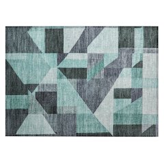 Machine Washable Indoor/Outdoor Chantille ACN2365 Teal 1'8" x 2'6" Rug