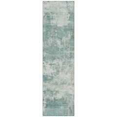 Machine Washable Indoor/Outdoor Chantille ACN2366 Teal 2'3" x 7'6" Runner Rug