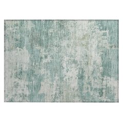 Machine Washable Indoor/Outdoor Chantille ACN2366 Teal 1'8" x 2'6" Rug