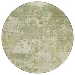 Machine Washable Indoor/Outdoor Chantille ACN2366 Green 8' x 8' Round Rug