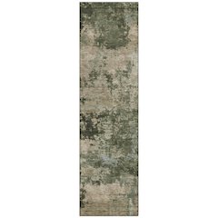 Machine Washable Indoor/Outdoor Chantille ACN2366 Green 2'3" x 7'6" Runner Rug