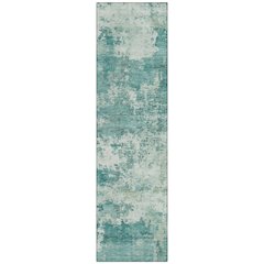 Machine Washable Indoor/Outdoor Chantille ACN2366 Teal 2'3" x 7'6" Runner Rug