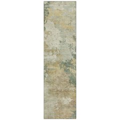 Machine Washable Indoor/Outdoor Chantille ACN2367 Green 2'3" x 7'6" Runner Rug