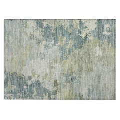 Machine Washable Indoor/Outdoor Chantille ACN2367 Teal 1'8" x 2'6" Rug