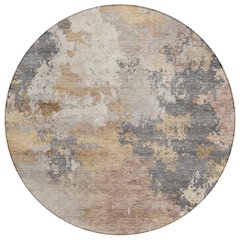Machine Washable Indoor/Outdoor Chantille ACN2367 Gray 8' x 8' Round Rug