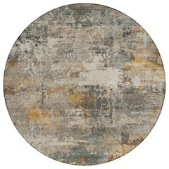 Machine Washable Indoor/Outdoor Chantille ACN2368 Brown 8' x 8' Round Rug
